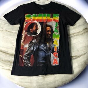 Bob Marley - Zion Rootswear Black Smile Jamaica T-Shirt